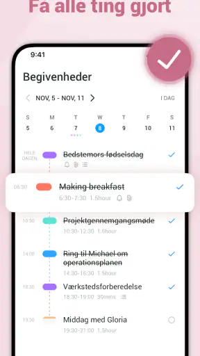 Kalender, Dagsordensplanlægger screenshot