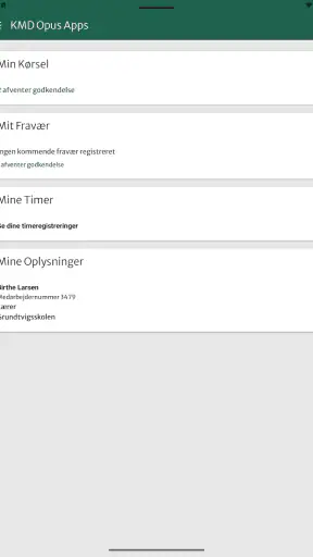 KMD Opus Medarbejder screenshot