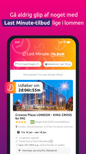 lastminute.com: ferietilbud screenshot