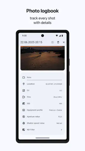 Light Meter & Logbook screenshot
