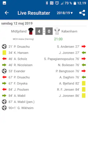 Live Resultater for Superliga screenshot