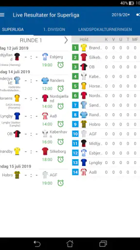 Live Resultater for Superliga screenshot