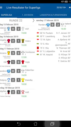 Live Resultater for Superliga screenshot