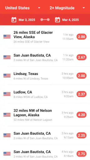 My Earthquake Alerts - Map screenshot