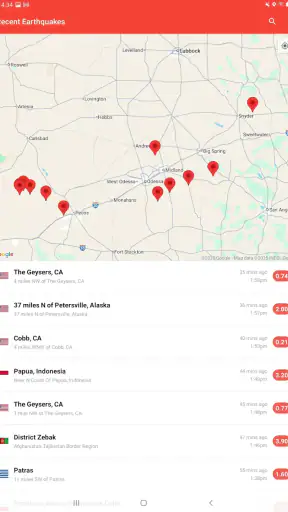 My Earthquake Alerts - Map screenshot