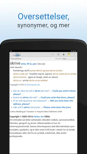 Ordbok + screenshot