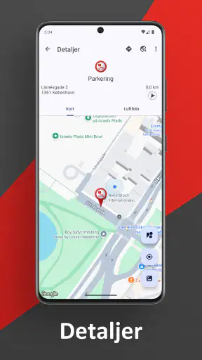 Parkeringsplads finder screenshot