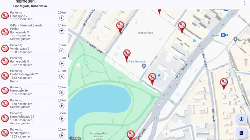Parkeringsplads finder screenshot
