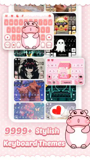 Pink Cute Hippo Tastatur screenshot