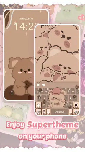 Pink Cute Hippo Tastatur screenshot