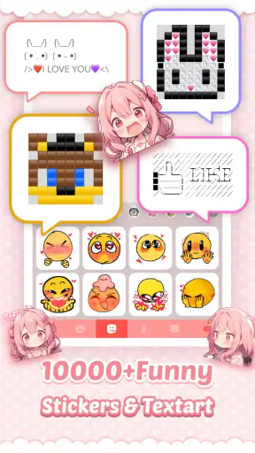 Pink Cute Hippo Tastatur screenshot
