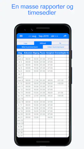 Planningify : Arbejde tidsplan screenshot