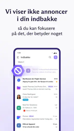 Proton Mail: Krypteret e-mail screenshot