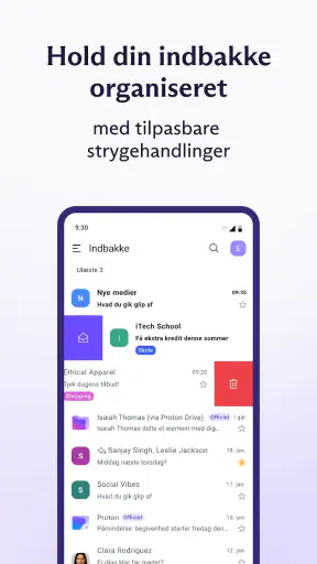 Proton Mail: Krypteret e-mail screenshot