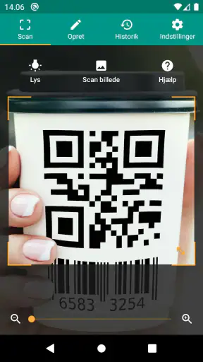 QR- og stregkode-scanner screenshot
