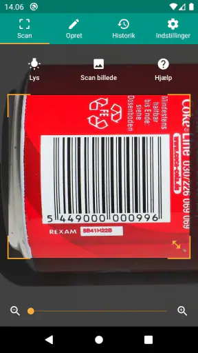 QR- og stregkode-scanner screenshot
