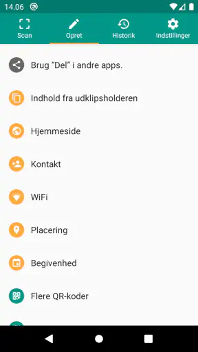 QR- og stregkode-scanner screenshot