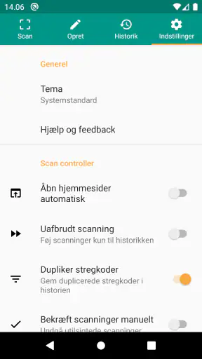 QR- og stregkode-scanner screenshot