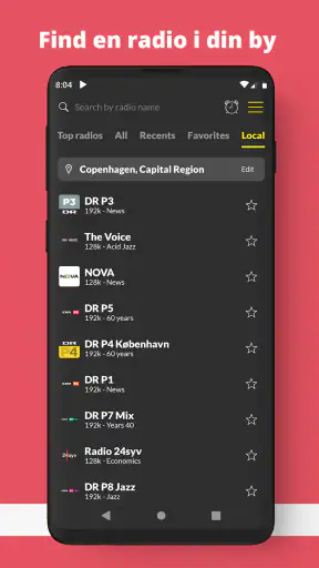 Radio Danmark: Radio play app screenshot