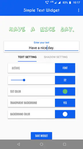 Simple text widget screenshot