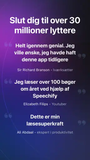 Speechify Tekst til tale-lyd screenshot