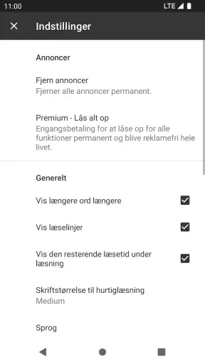 Speed Reader til hurtiglæsning screenshot