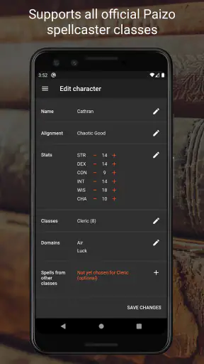 Spell Tracker (Pathfinder 1e) screenshot