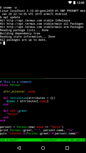 Termux screenshot