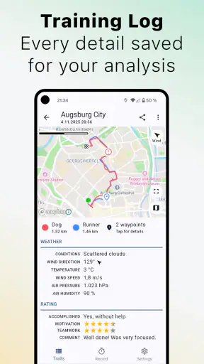 The Mantrailing App screenshot