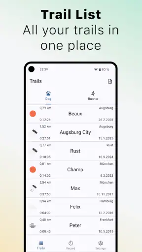 The Mantrailing App screenshot