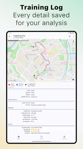 The Mantrailing App screenshot