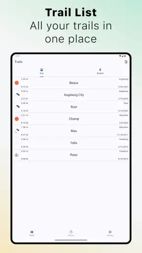 The Mantrailing App screenshot