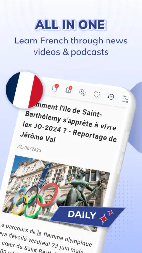 Todaii: Learn French by news screenshot