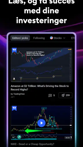 TradingView - Aktier og Krypto screenshot