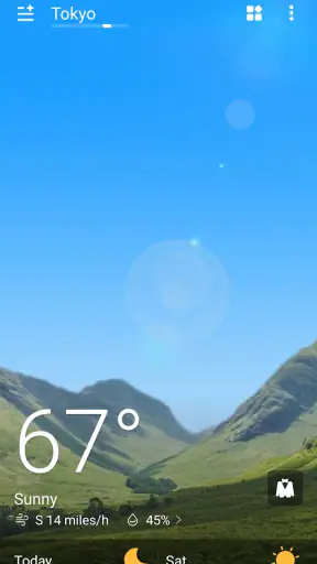 Vejrudsigt, Nøjagtig info screenshot