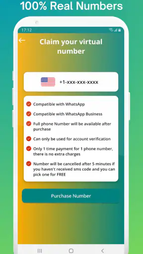 Virtual Number for WhatsApp screenshot