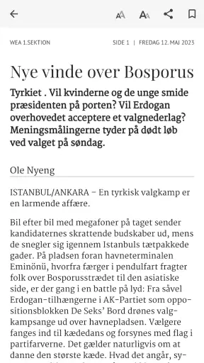 Weekendavisen e-avis screenshot
