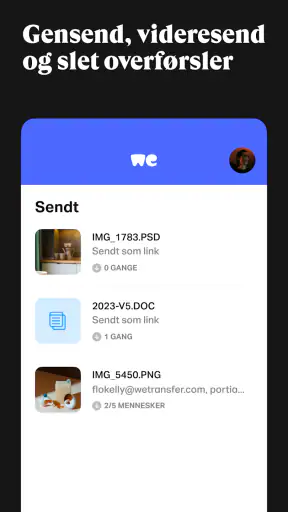 WeTransfer: Filoverførsel screenshot