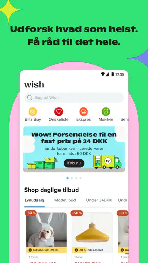 Wish: Køb og spar screenshot