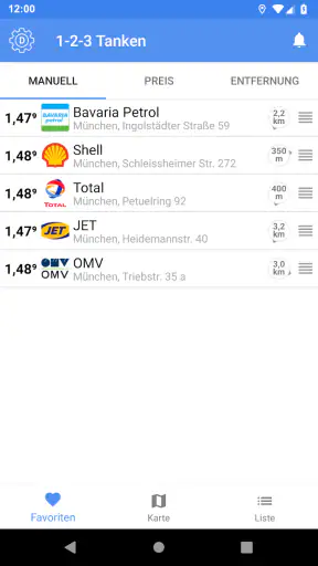 1-2-3 Tanken - Benzinpreise screenshot