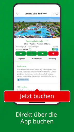 ACSI Campingplätze Europa App screenshot