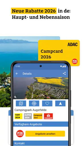 ADAC Camping / Stellplatz 2026 screenshot