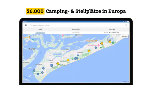 ADAC Camping / Stellplatz 2026 screenshot
