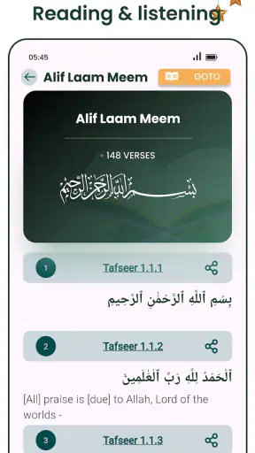 Al Quran MP3 mit Übersetzung screenshot