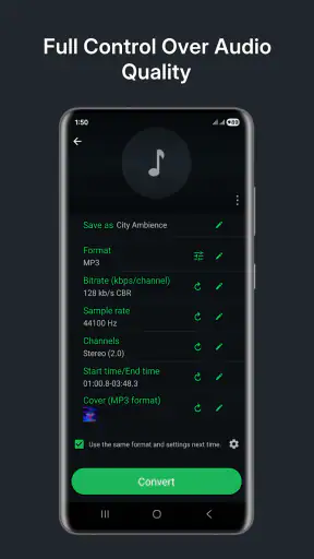 Audio Converter (MP3 AAC OPUS) screenshot