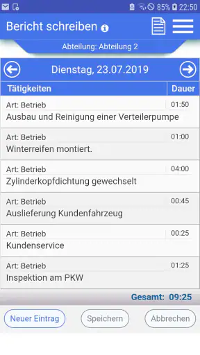 Azubiheft Online Berichtsheft screenshot