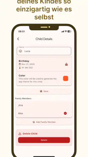 Baby journal screenshot
