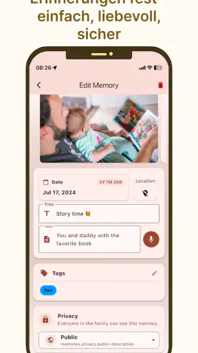 Baby journal screenshot