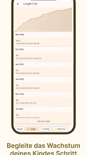 Baby journal screenshot