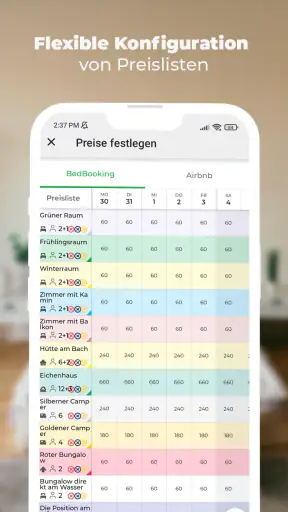 BedBooking Belegungskalender screenshot